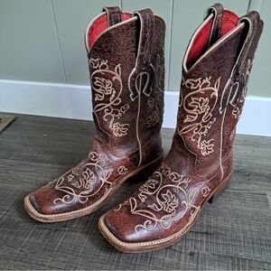 Macie Bean Dark Brown Embroidered Heeled Boots